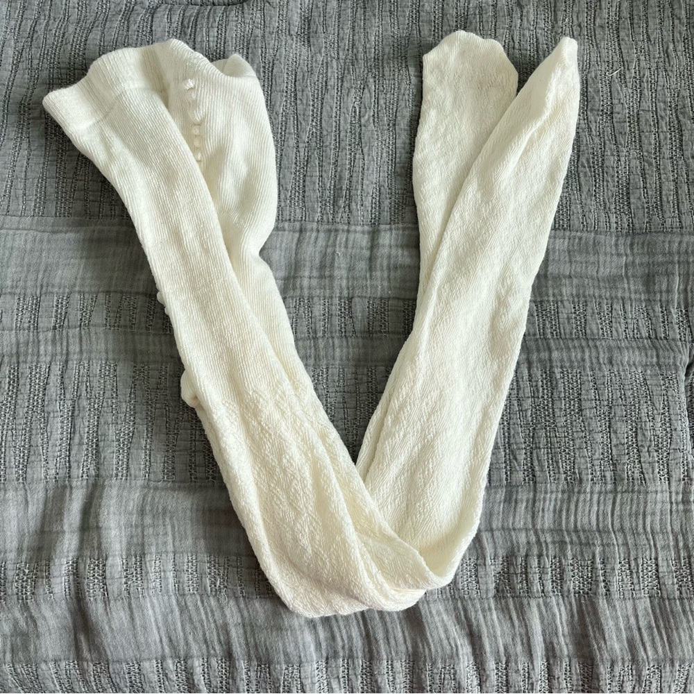 White patterned stockings